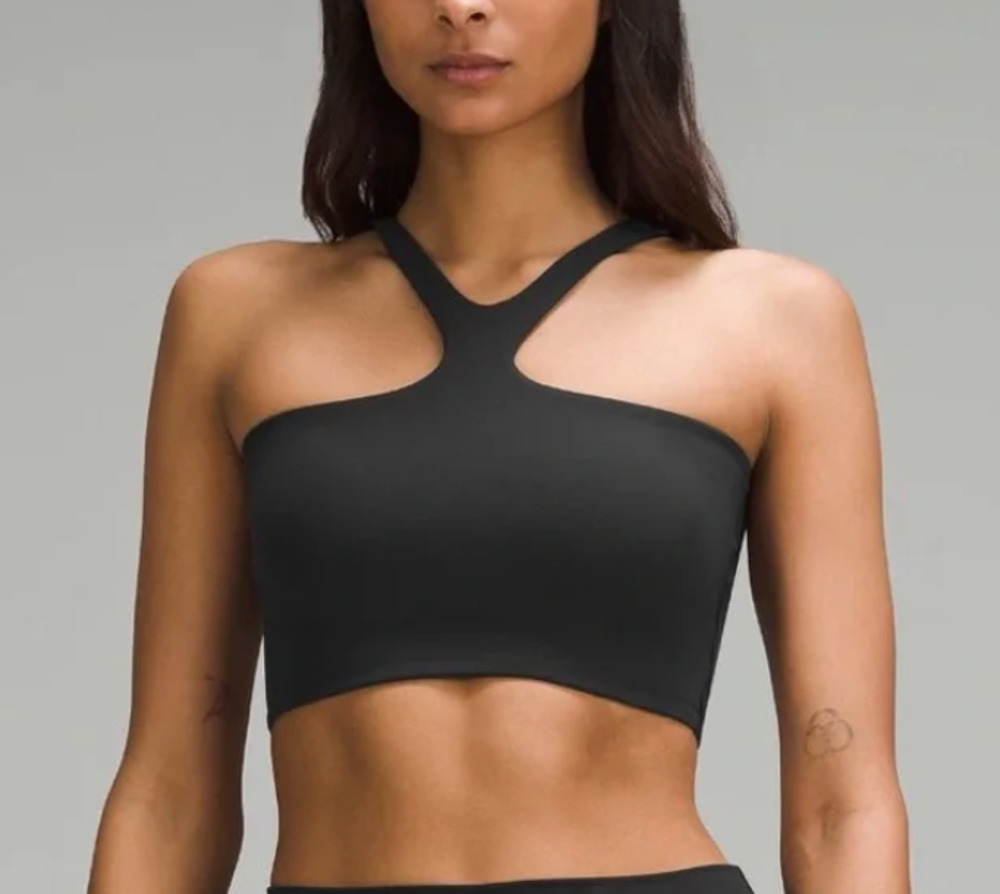 Lululemon Bend This V and Racer Bra Black S/M Reversible Nulu EUC